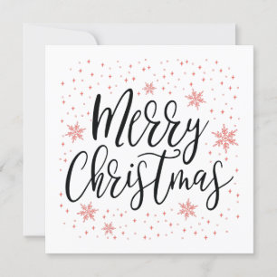 Merry Christmas   Coral Holiday Greeting Card