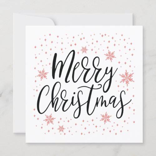 Merry Christmas  Coral Holiday Greeting Card