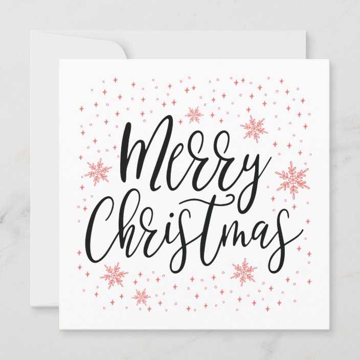 Merry Christmas | Coral Holiday Greeting Card | Zazzle.com