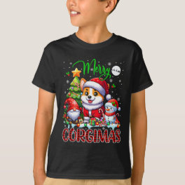 Merry Christmas Corgi Cute Santa Corgi Gnome Snowm T-Shirt