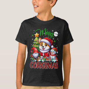 Merry Christmas Corgi Cute Santa Corgi Gnome Snowm T-Shirt