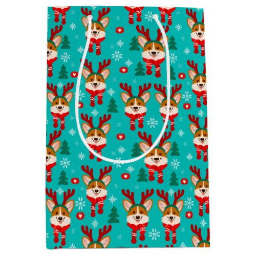 Merry Christmas Corgi Dog Gift Bag