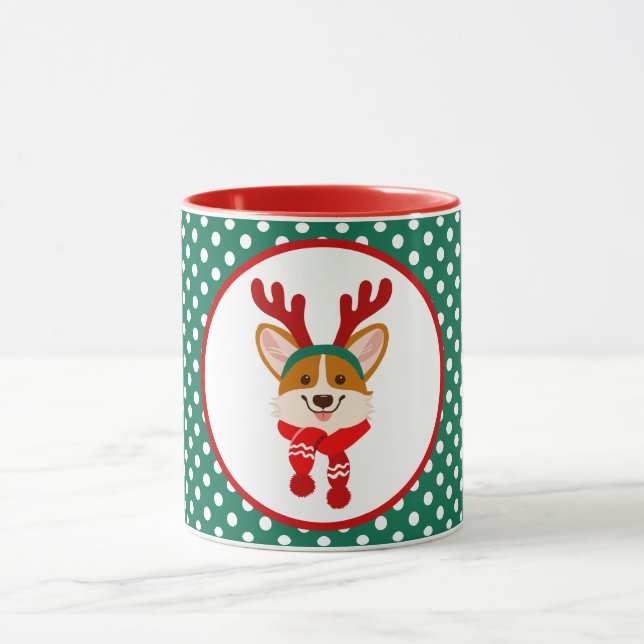 Merry Christmas Corgi Dog Mug (Center)
