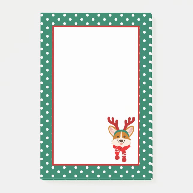 Merry Christmas Corgi Dog Post-It Notes (Front)