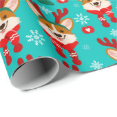 Merry Christmas Corgi Dog Wrapping Paper (Roll Corner)