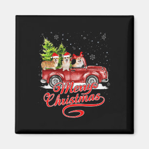 Merry Christmas Corgi Dogs Lovers Santa Reindeer R Magnet