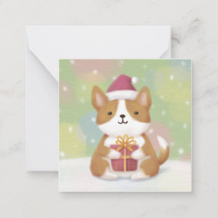 Merry Christmas: Corgi Illustration Art Note Card