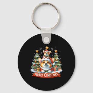 Merry Christmas Corgmas Corgi Dog Matching Christm Keychain