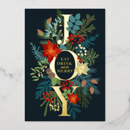 Merry Christmas Corporate Greeting Gold Foil Holiday Card