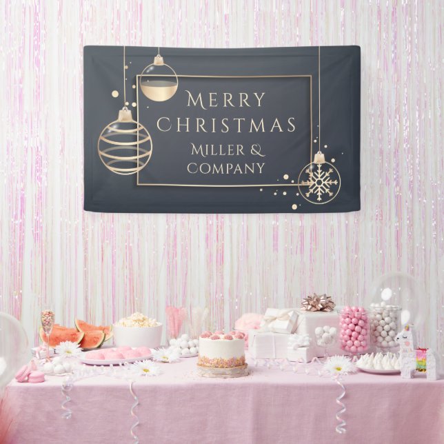 Merry Christmas Corporate Holiday Modern Chic Banner (Party)