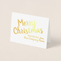 Merry Christmas Corporate Personalized Foil Card