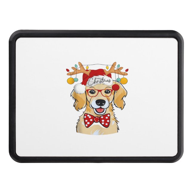 Merry Christmas Costume Reindeer Cute Santa Beagle Hitch Cover (Front)
