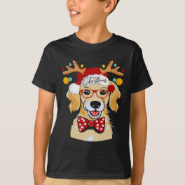 Merry Christmas Costume Reindeer Cute Santa Beagle T-Shirt