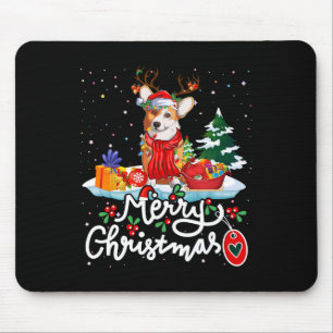 Merry Christmas Costume Reindeer Cute Santa Corgi Mouse Pad