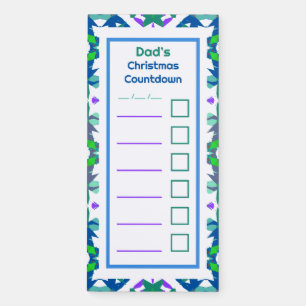 Merry Christmas Countdown Green Checklist Planner Magnetic Notepad