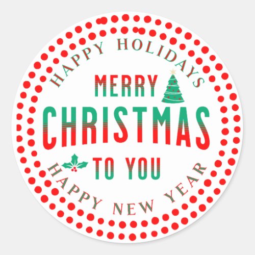 Merry Christmas Country Style Classic Round Sticker