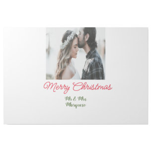 Merry Christmas couple photo add name happy holida Gallery Wrap