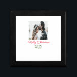 Merry Christmas couple photo add name happy holida Gift Box<br><div class="desc">design</div>