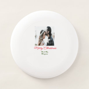 Merry Christmas couple photo add name happy holida Wham-O Frisbee