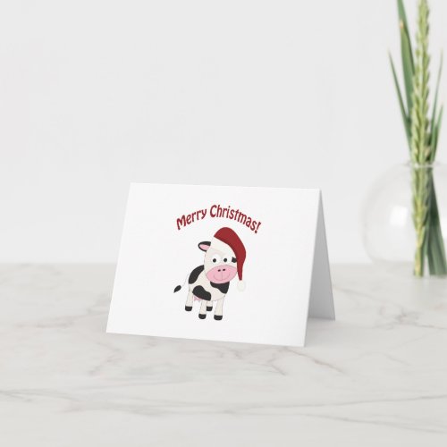 Merry Christmas Cow Holiday Card