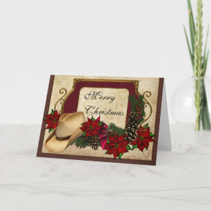 Merry Christmas Cowboy (cowgirl) greeting Holiday Card