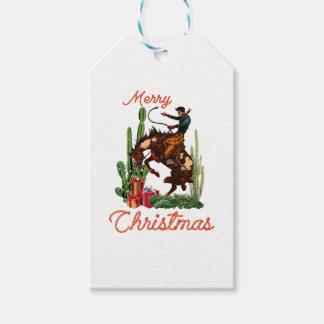 Merry Christmas Cowboy Gift Tags