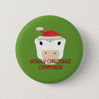 Merry Christmas CowPoke Button