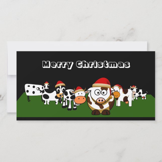 Merry Christmas Cows Holiday Card (Front)