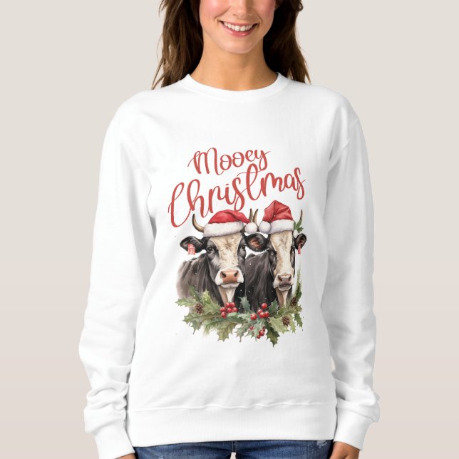 Merry Christmas Cows Sweatshirt (Front)