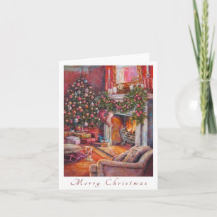 Merry Christmas Cozy Home Scene Card