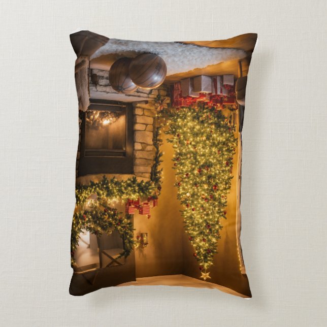 “Merry Christmas Cozy Pillow” “Jolly Holiday Throw Accent Pillow (Back(Vertical))
