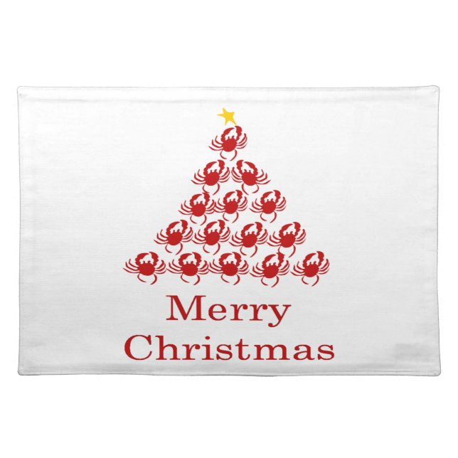 Merry Christmas Crab Cloth Placemat (Front)