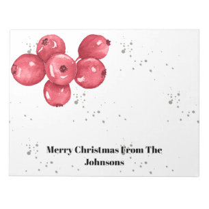 Merry Christmas Cranberries Notepad