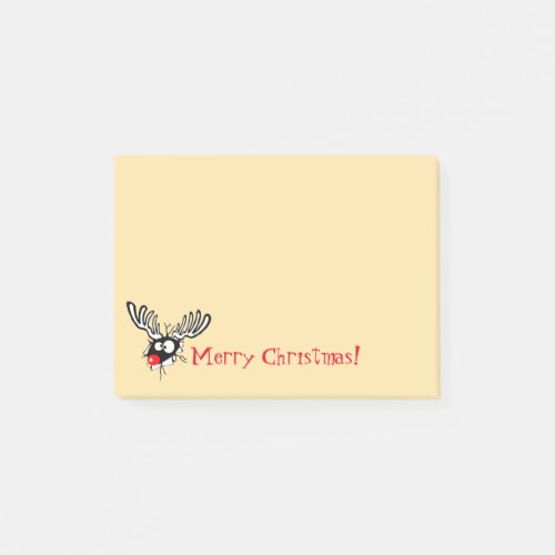 Merry Christmas Crazy Red Nosed Reindeer Post_it Notes