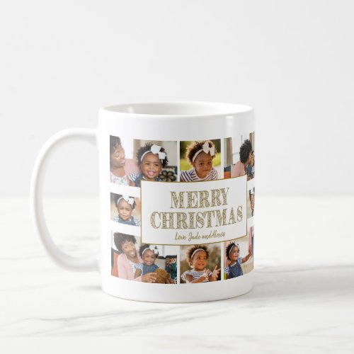Merry Christmas Create Your Own 8 Photo Collage Coffee Mug