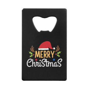 Merry Christmas Credit Card Bottle Opener