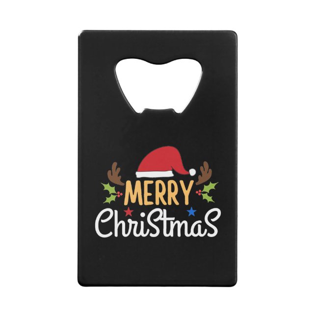 Merry Christmas Credit Card Bottle Opener (Front)