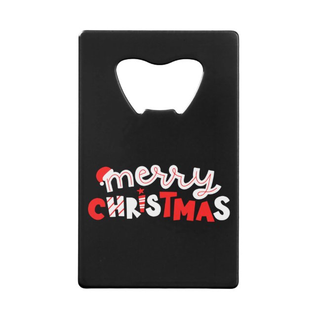 Merry Christmas Credit Card Bottle Opener (Front)