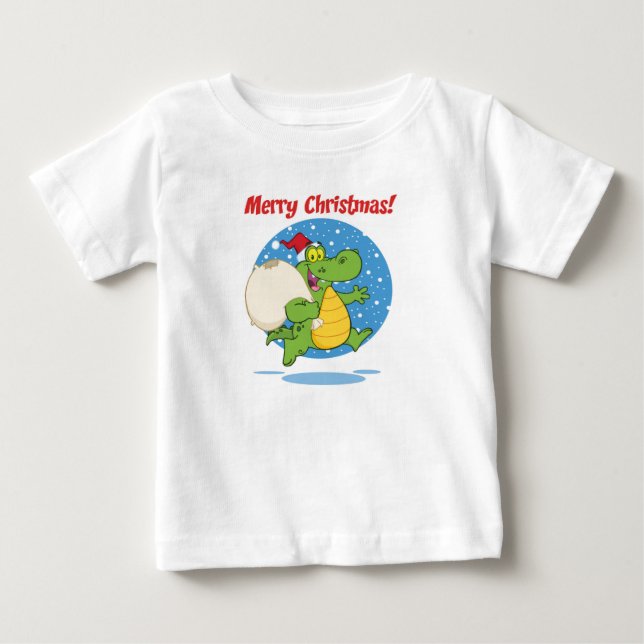 Merry Christmas Crocodile Santa | Holidays Baby T-Shirt (Front)