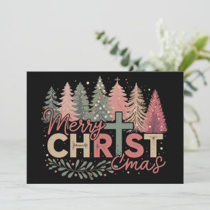 Merry Christmas Cross Faith Jesus Christian Story Holiday Card