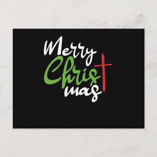 Merry christmas cross postcard