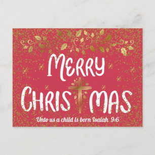 Merry Christmas Cross Scripture Postcard