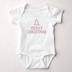 Merry Christmas cross stitch sign Baby Bodysuit