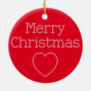 Merry Christmas cross stitch sign Ceramic Ornament