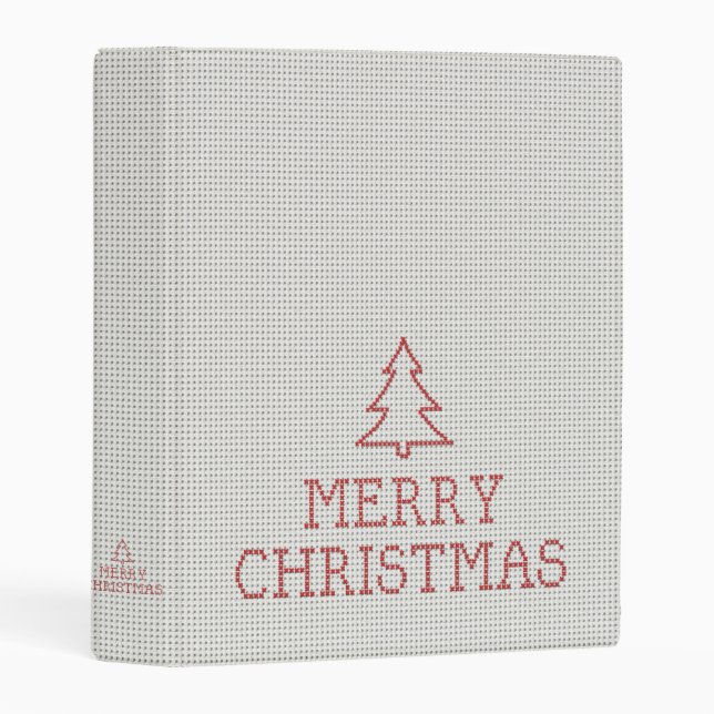Merry Christmas cross stitch sign Mini Binder (Front/Spine)