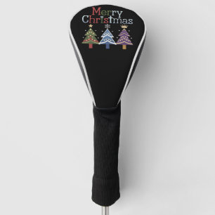 Merry Christmas Cross Xmas Tree Retro Golf Head Cover