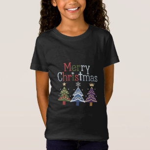 Merry Christmas Cross Xmas Tree Retro T-Shirt