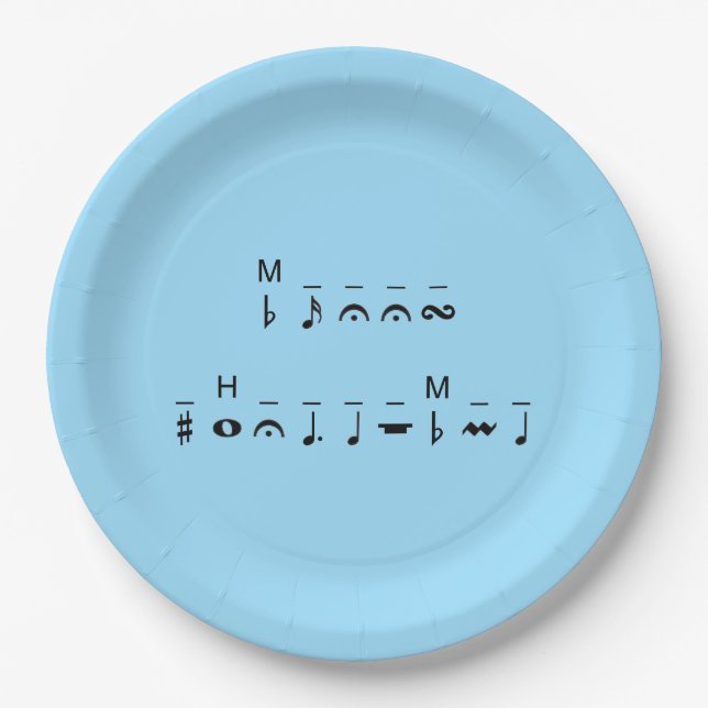 Merry Christmas Cryptogram Paper Plates (Front)