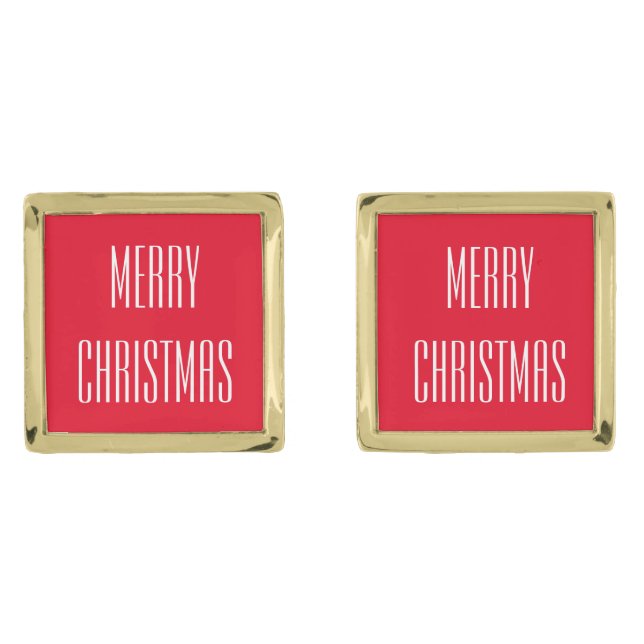 Merry Christmas Cufflinks (Front)