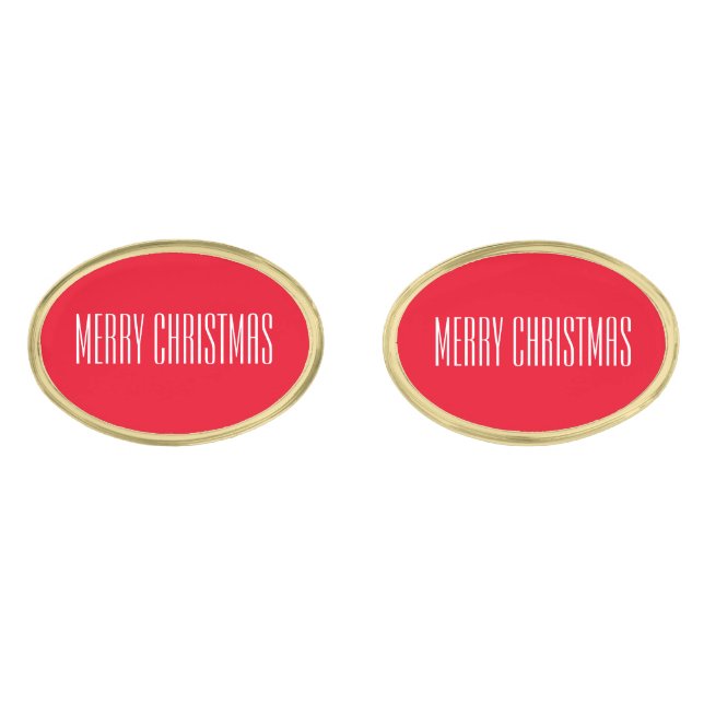 Merry Christmas Cufflinks (Front)